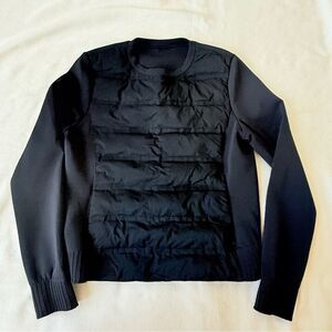 Lululemon Womens Top Longsleeve Thermal Goose Down Warm Black Travel Sport 6